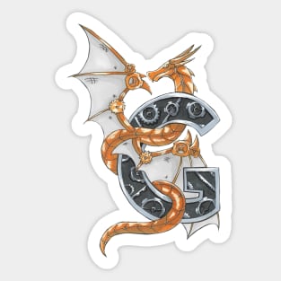 Gold gear dragon Sticker